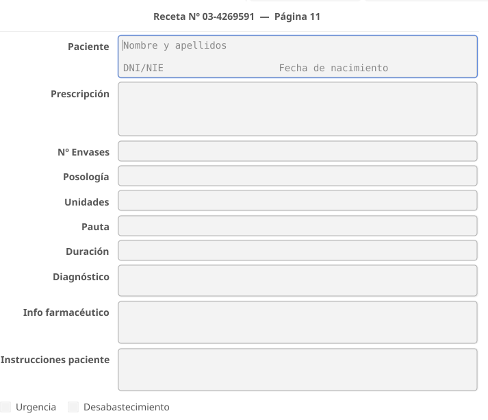 Campos de paciente multilínea en SwiftScript